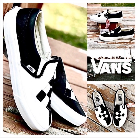 Vans Shoes - Just In NWT Vans Checker Woven Leather Slip On